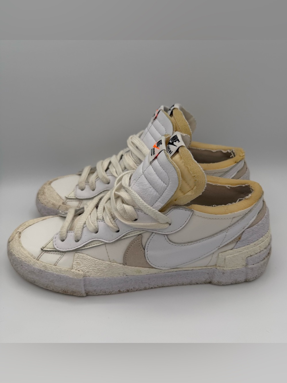Nike x Sacai Blazer Low - White, Cream & Beige Men's Low-Top Sneakers size 11